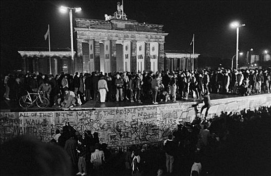 柏林墙,人,柏林,攀登,墙壁,勃兰登堡门,十一月,德国,欧洲