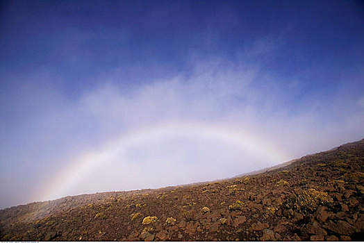 彩虹,上方,山,哈雷阿卡拉火山,毛伊岛,夏威夷,美国