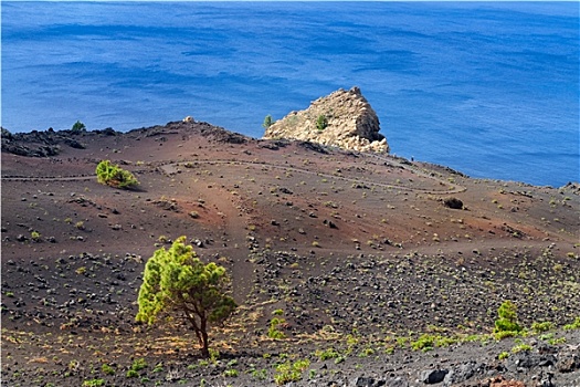 火山地貌,蓝色,大西洋,帕尔玛,加纳利群岛,西班牙