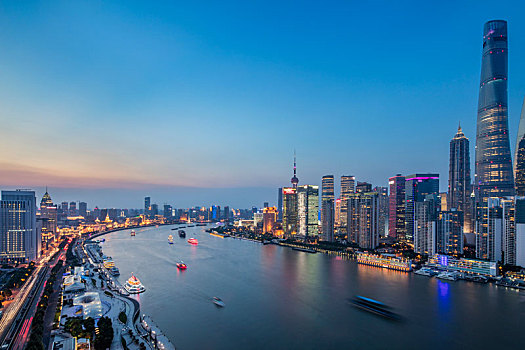 上海,黄浦江,两岸,夜景