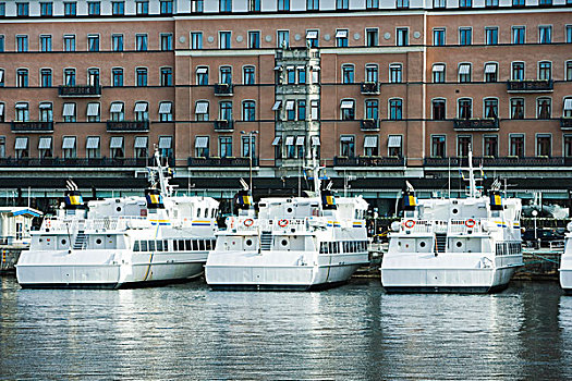 瑞典,斯德哥尔摩,靠岸,运河,正面,公寓楼