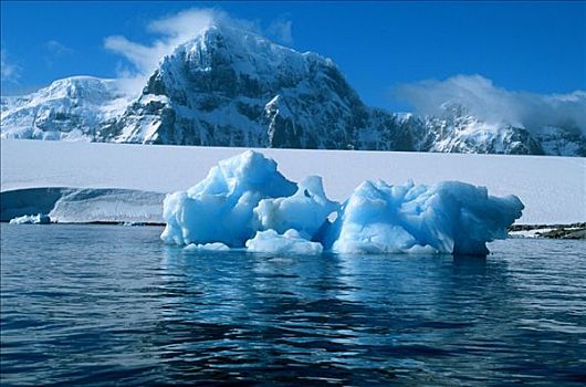 冰山,海岸,港口,海峡,南极
