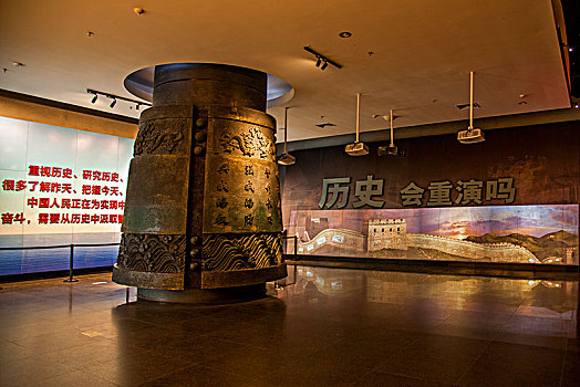 东省威海市刘公岛甲午海战纪念馆的警钟常鸣