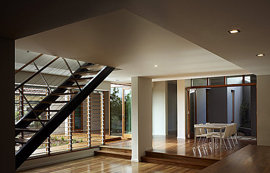 房子,悉尼,澳大利亚,集合,建筑师,小,院子,客厅