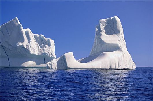 冰山,漂浮,南,拉布拉多犬,夏季,拉布拉多海,北方,加拿大