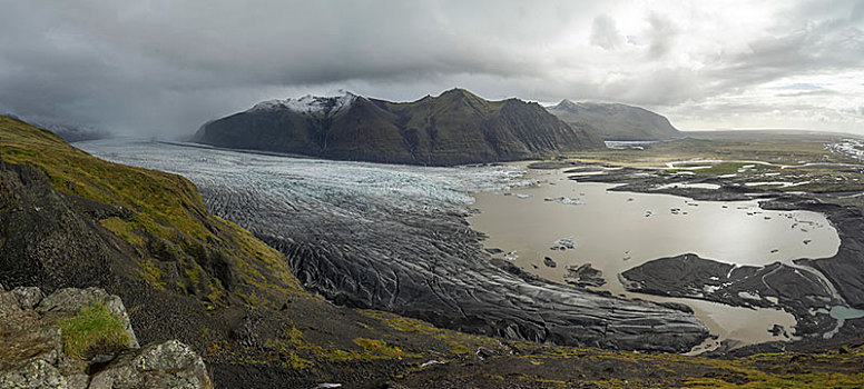 冰河,舌头,瓦特纳冰川,斯卡夫塔菲尔国家公园,南,冰岛,欧洲