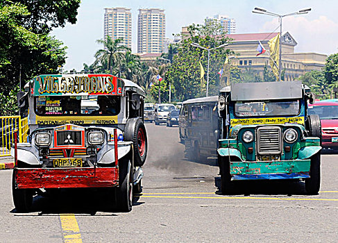 吉普尼车,出租车,烟,马尼拉,菲律宾,东南亚