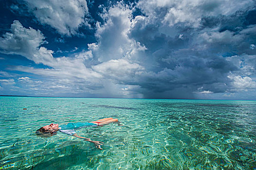游客,难以置信,蓝色,水,蚂蚁,环礁,密克罗尼西亚