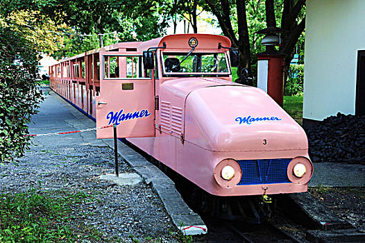 老,粉色,柴油车辆,列车,态度,标识,维也纳,奥地利,欧洲