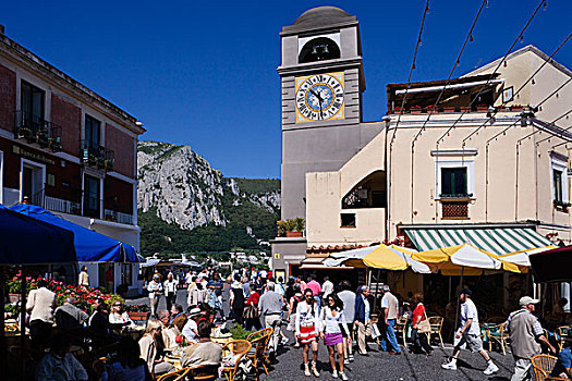 游客,市场,卡普里岛,那不勒斯湾,那不勒斯省,坎帕尼亚区,意大利