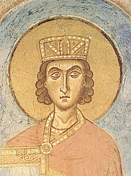 国王,所罗门,12世纪,艺术家,古老,俄罗斯,壁画