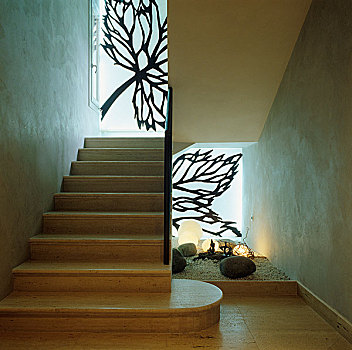 楼梯,壁画,正面,环境,亮光
