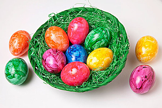 色彩,复活节彩蛋,鸟窝