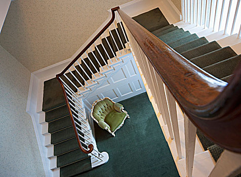 上面,楼梯,水平,房子