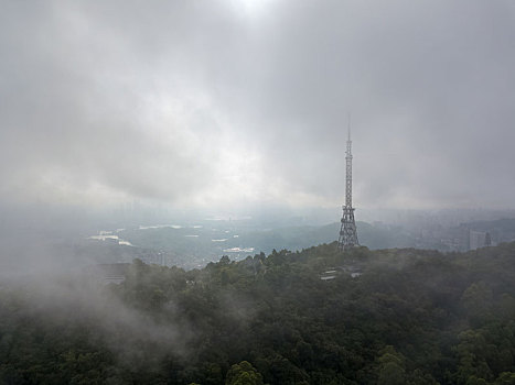 广东惠州高榜山祥云塔航拍云海风光