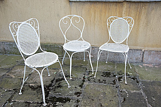 白色,花园椅