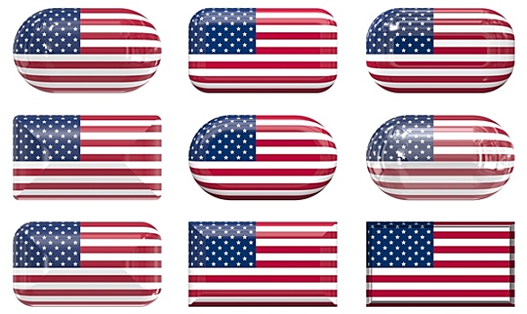 玻璃,扣,旗帜,美国