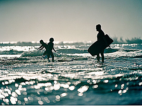 父亲,儿子,海滩,加利福尼亚,美国