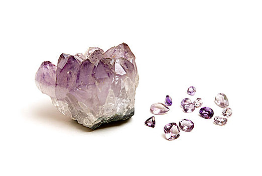 自然,紫水晶,切削,宝石