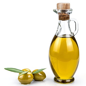 橄榄油,瓶子,隔绝,白色背景