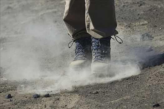灰尘,脚步,跋涉,靴子,火山地区,法亚尔,葡萄牙