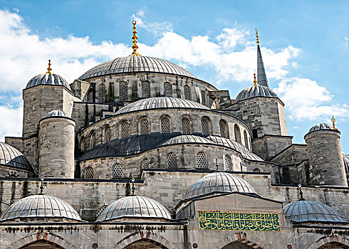 圆顶,苏丹,清真寺,蓝色清真寺,伊斯坦布尔,土耳其,亚洲