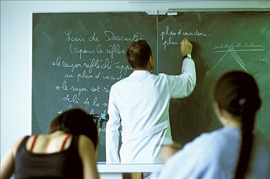 法国,法兰西岛,室内,教室,物理,班级,教师,文字,黑板