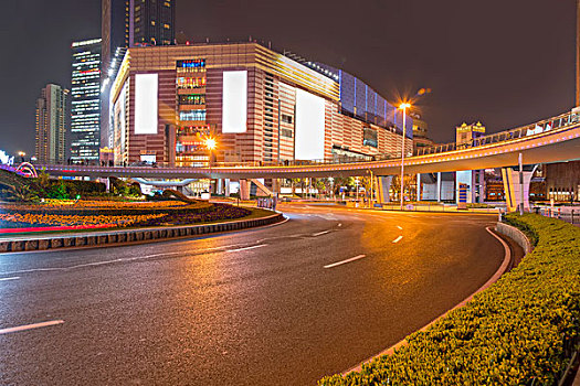 上海,建筑,风景,城市道路,夜景