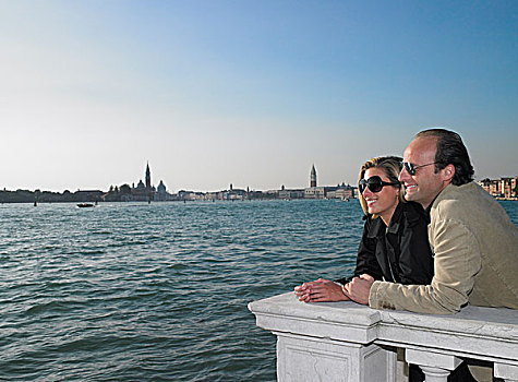 伴侣,享受,美女,威尼斯