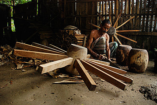 工作间,乡村,孟加拉,八月,2008年