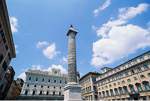 马可-奥里利乌斯圆柱,广场,罗马,意大利
