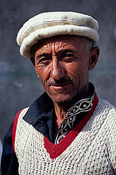 老人,男人,城镇,罕萨,地区,北方地区,巴基斯坦,十一月,2008年