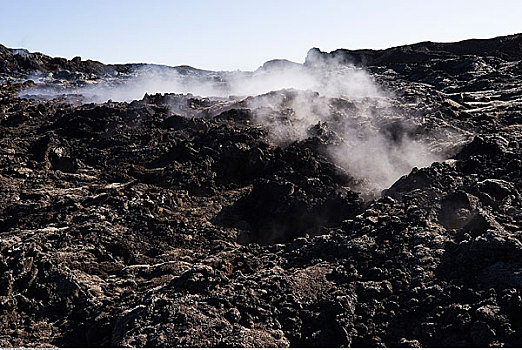 蒸汽,火山岩,火山,冰岛