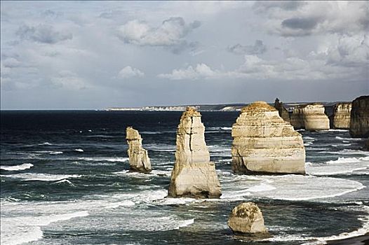 十二门徒岩,港口,国家公园,海洋,道路,维多利亚,澳大利亚