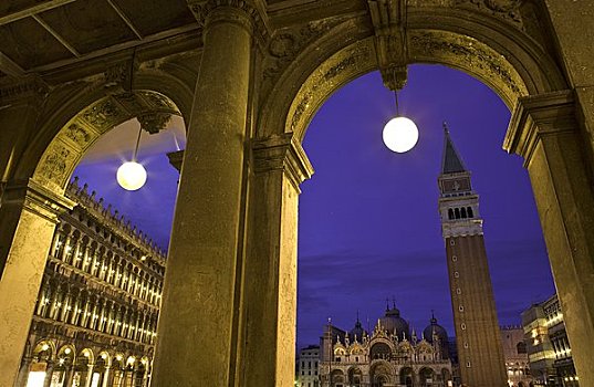 广场,大教堂,钟楼,威尼斯,意大利