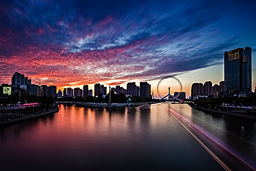 天津,夜景,城市