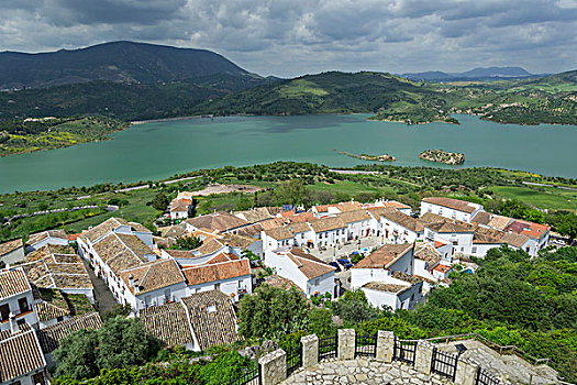 风景,上方,乡村,水库,安达卢西亚,西班牙,欧洲