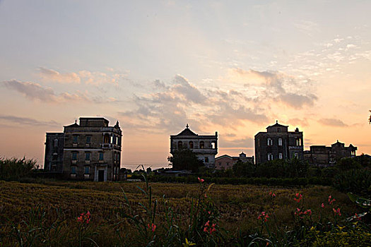 洋楼,近代建筑,农村,村落,广东,江门,台山,浮月村