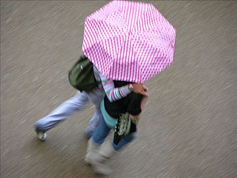 年轻,情侣,粉色,伞,天气,伦敦,英格兰,欧洲
