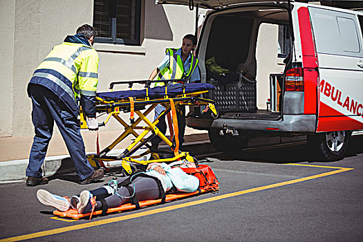 救护车,全体人员,准备,设备,受伤,人