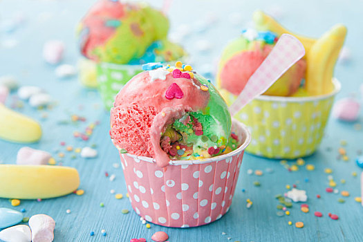 彩色,冰淇淋,洒料