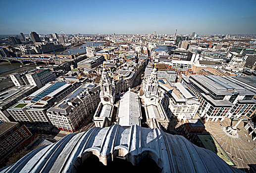 英国,英格兰,风景,上方,伦敦,屋顶,圣保罗大教堂