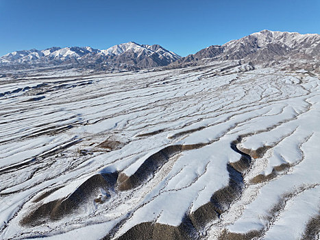 新疆哈密,雪后天山,冰清玉洁,尽显巍峨