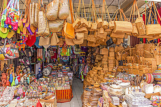 编织,篮子,乌布,市场,巴厘岛,印度尼西亚