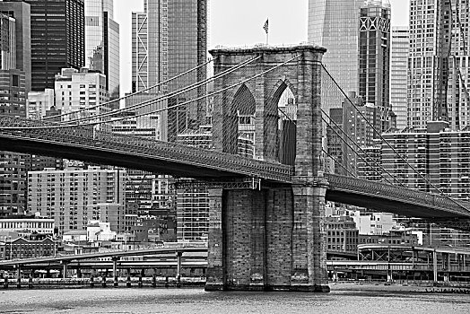 布鲁克林大桥,纽约,美国,曼哈顿,天际线