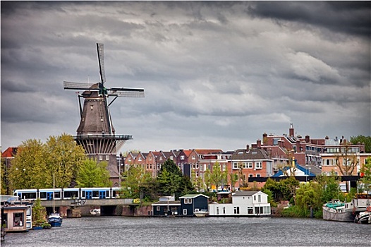 风车,城市,阿姆斯特丹