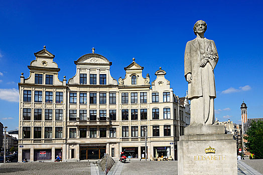 国王,雕塑,广场,布鲁塞尔,比利时,欧洲