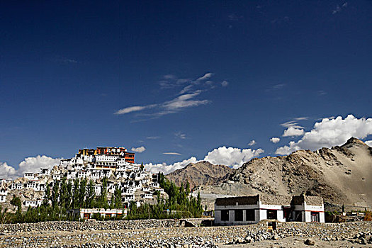 寺院,山麓,喜马拉雅山,拉达克,印度