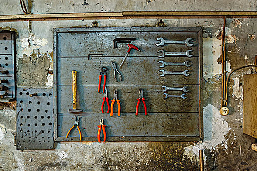 手工工具,墙壁,老,修理店,五金,市场,伊斯坦布尔,土耳其