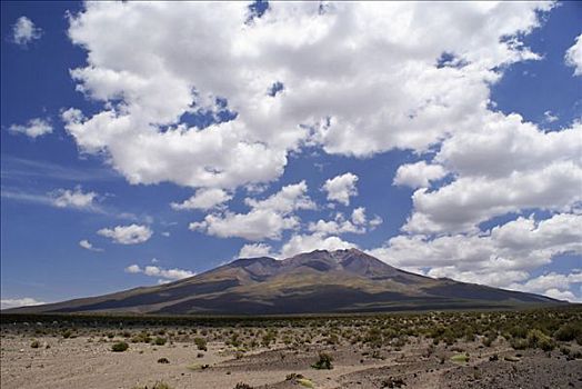 风景,火山,乌尤尼,高地,玻利维亚